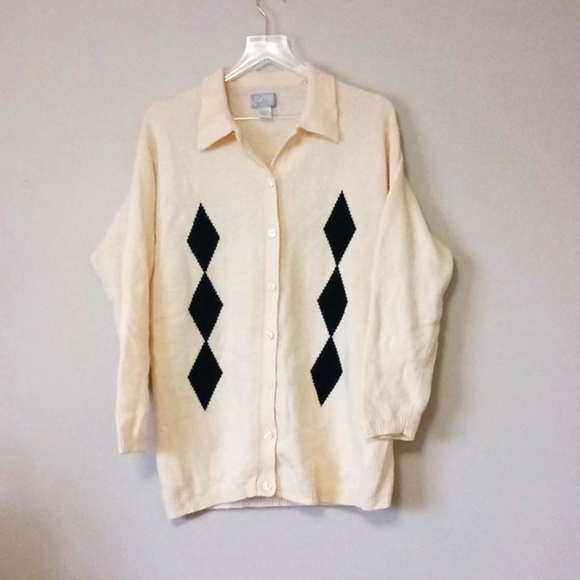 Esprit Sweaters - Vintage Y2K Esprit Wool Preppy Collared Button Front Cardigan Sweater Size S